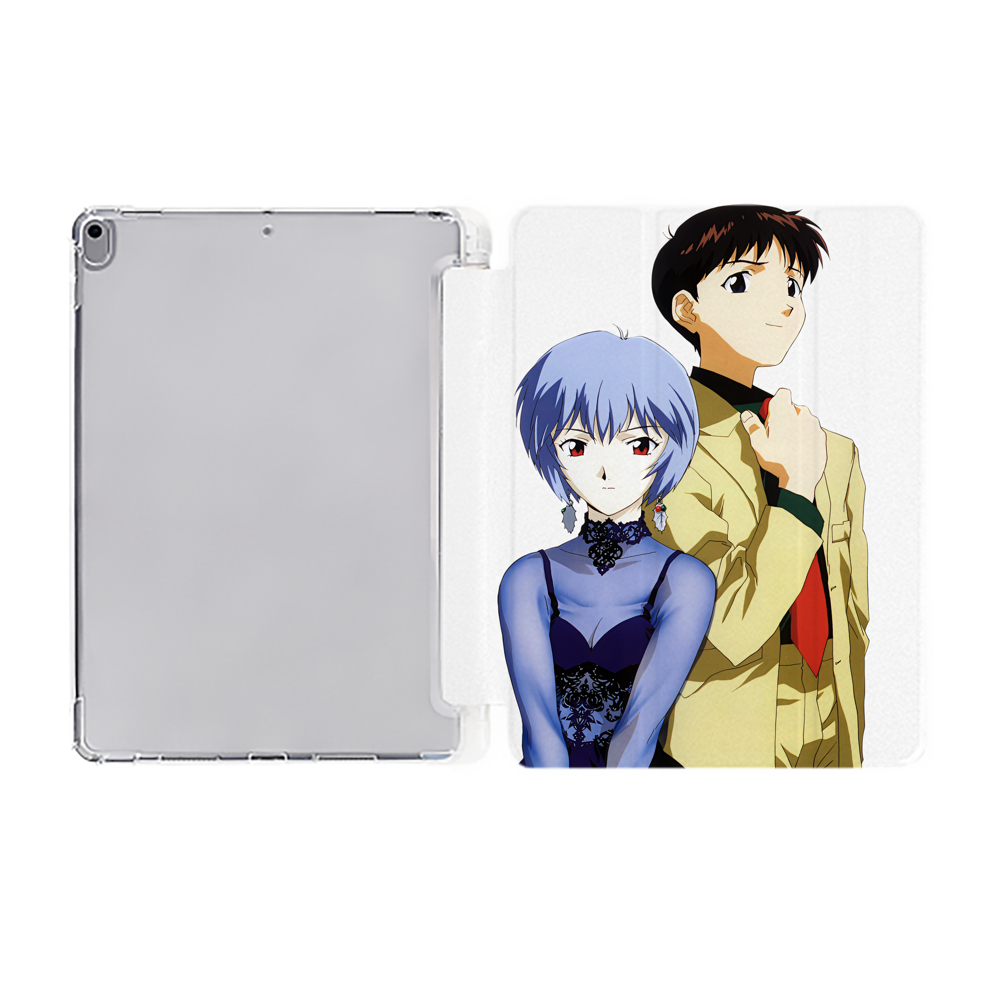 （画像用） EVA 新世紀エヴァンゲリオン IPad ケース ペン収納付き 三つ折りスタンド PUレザー×シリコン 対応機種9.5/10.5/10.9インチ